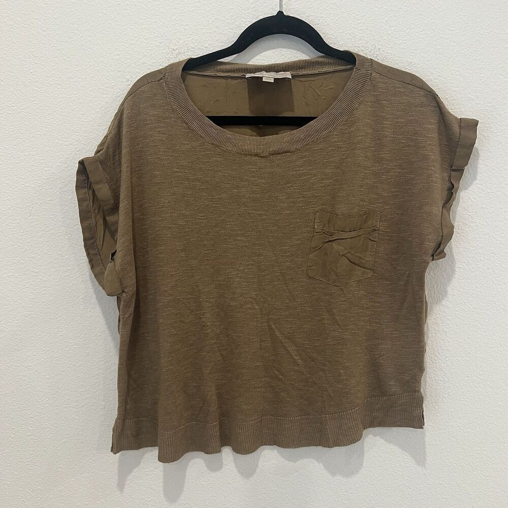 Banana Republic Heritage Collection Linen Blend Earthy Short Sleeve Tee M Boho